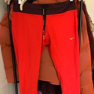 Nike red workout capris - dry fit